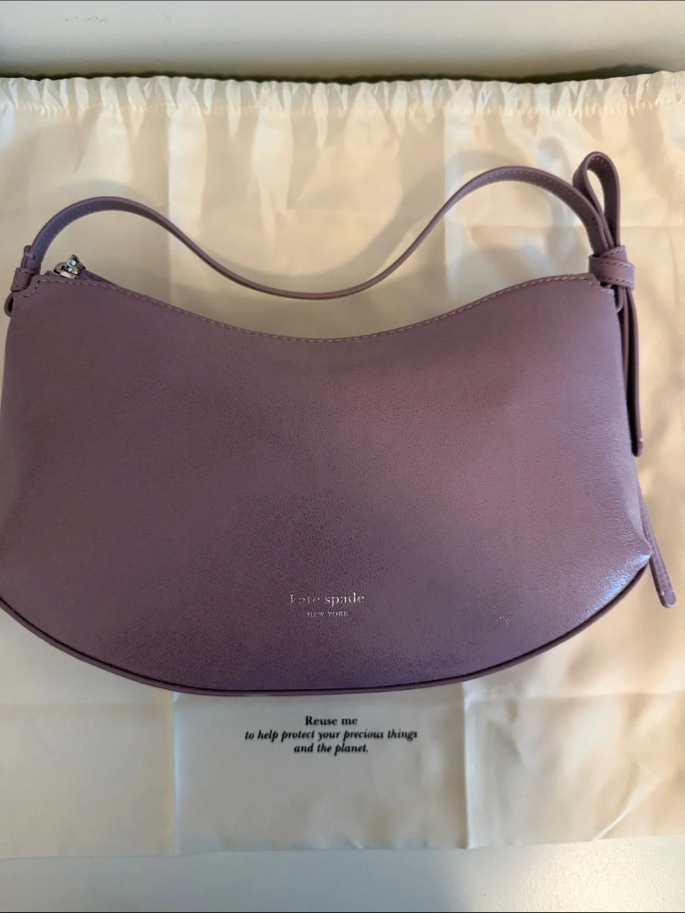 kate spade Lilac Patent Leather Shoulder Bag with Knotted Strap NWT